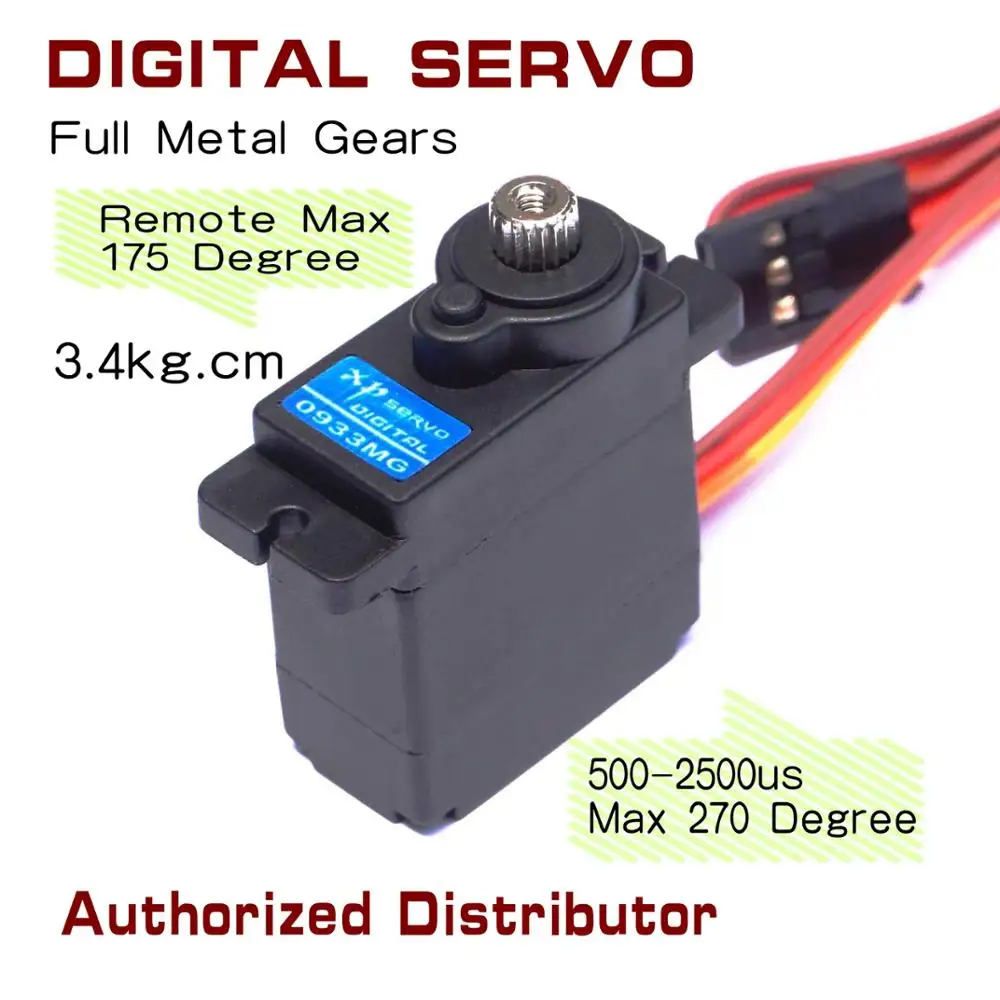 

JX 0933lv 12g 3.4kg digital mini servo metallic gear case for robot airplane 270 big control angle