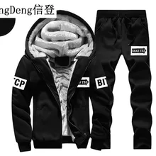 XingDeng толстовки зима Для мужчин наборы теплое пальто худи "Каратель" теплые мужские утепленные куртки толстовк на молнии с капюшоном Размер США