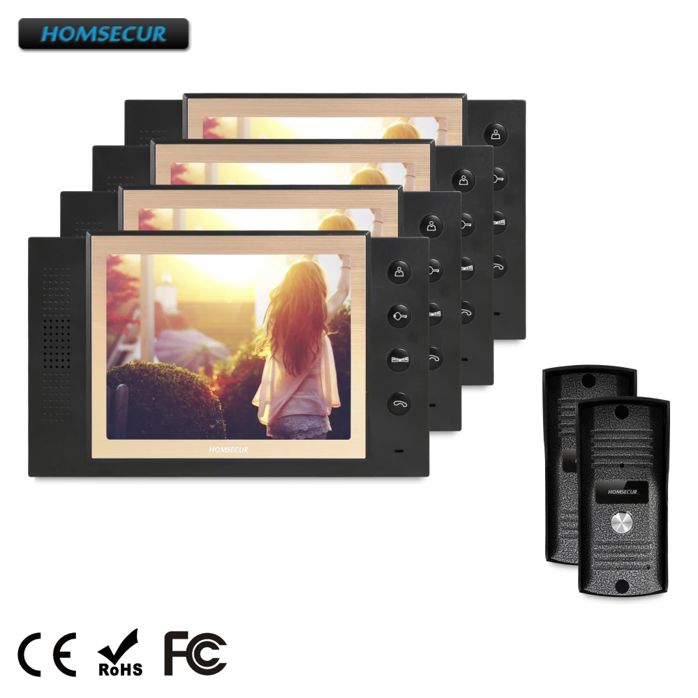 

HOMSECUR 8" Video Door Phone Intercom System+One Button Unlock for Home Security TC031 + TM801-B