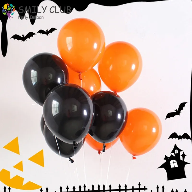 

100pcs/lots Halloween decoration Balloon 12inch Orange and Black balloon toys children birthday/wedding/Christmas party balloons
