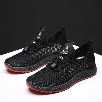 

Flying Woven Mesh Sneakers Men's Casual Shoes Breathable Outdoor Summer Running Shoes Kanye West Hollow Walking Shoes