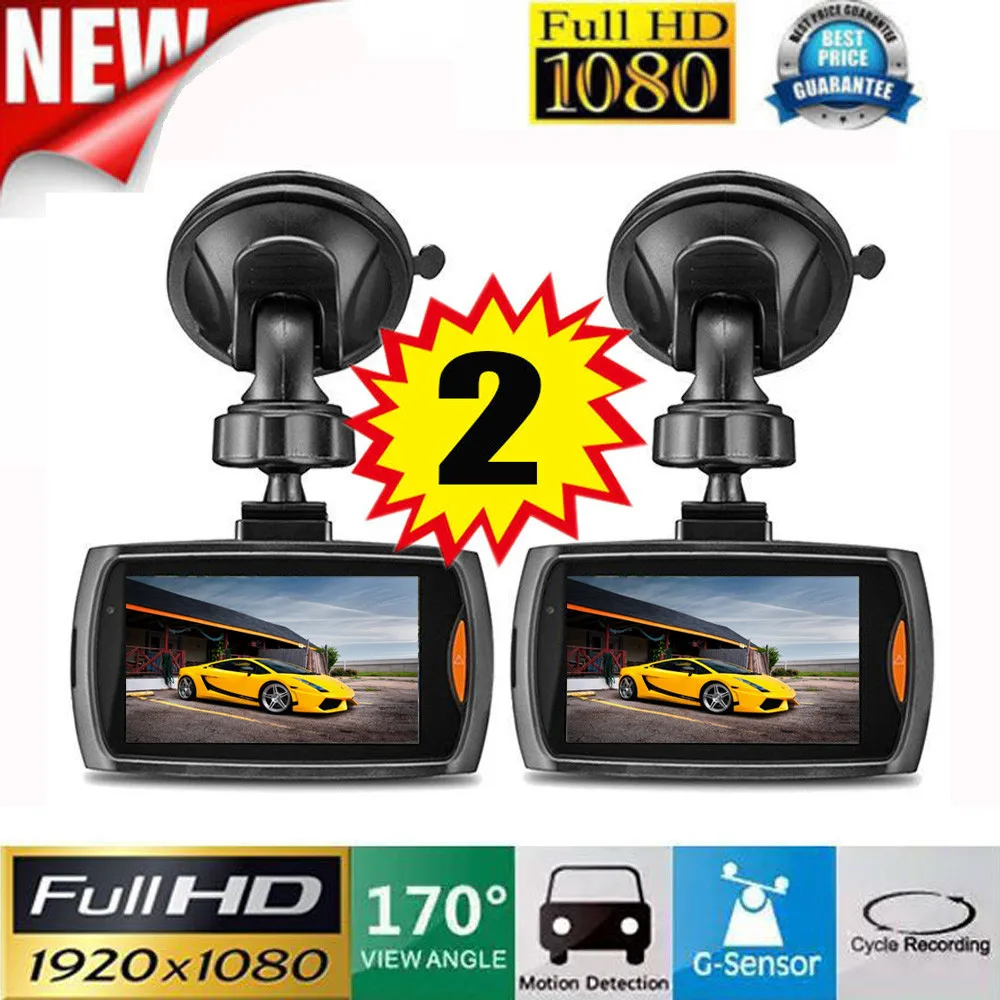 2x автомобильный 1080P 2,2 Full HD видеорегистратор камера автомобиля Dash Cam видео g-сенсор ночного видения vidioregistrator для записывающее устройство для автомобиля dashcam dual