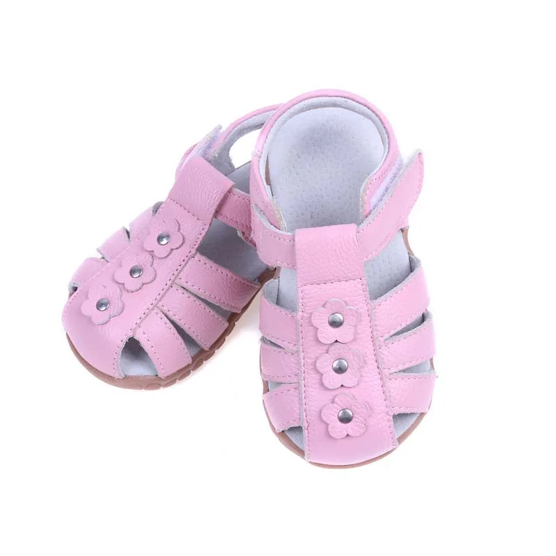 Girls Sandals Summer Genuine Leather Children Shoes Flower Girls Princess Shoes Slip-resistant Kids Sandals