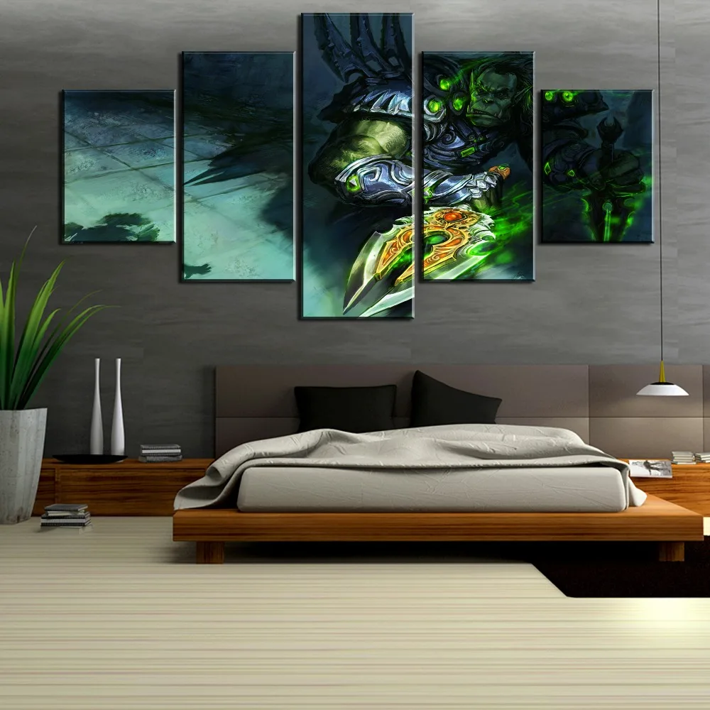 

Framed 5 Piece Canvas Painting World of Warcraft Cuadros Decoracion Paintings on Canvas Wall Art for Home Decorations Wall Decor