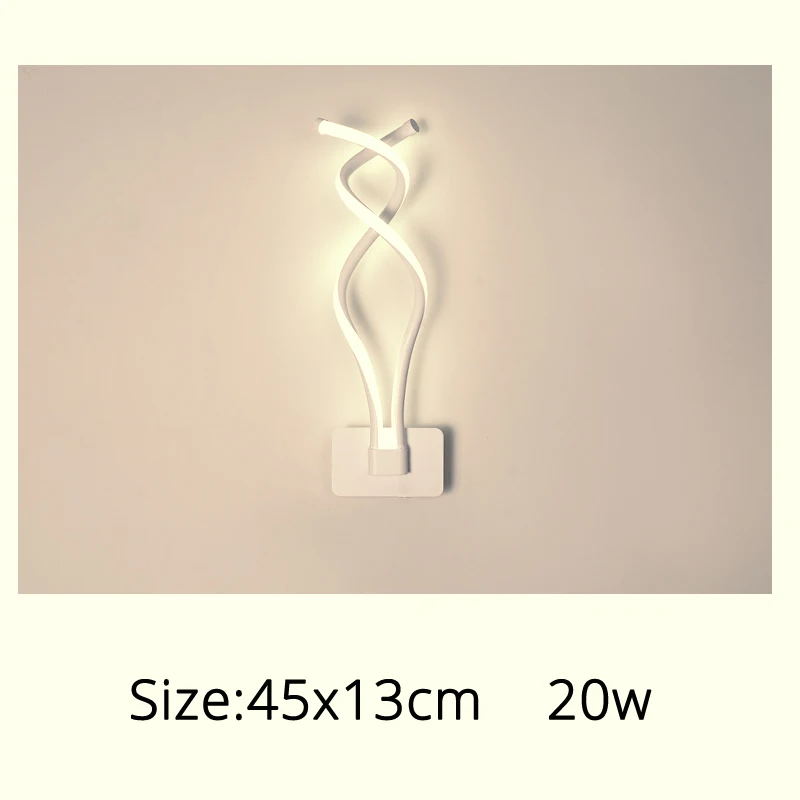 45x13cm 20w Современный стильный настенный светильник, светодиодный настенный светильник для спальни, настенный светильник для гостиной, домашние лампы, теплый белый светильник, холодный белый светильник - Цвет абажура: 45x13cm 20w