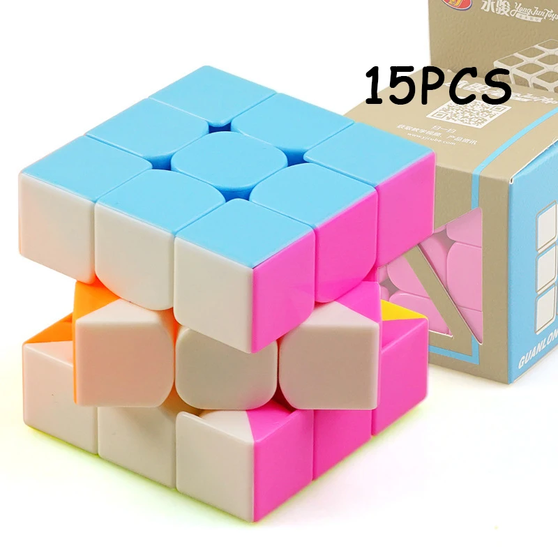 

15PCS YJ YongJun 3x3x3 Non Sticker Professional Magic cube Speed Twist Puzzle Neo Cube Educational Toy For Children Cubo magico