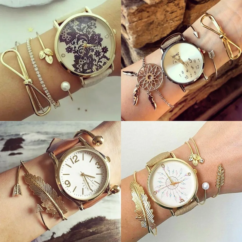 

UMKA 13 pcs/set Boho Punk Classic Arrow Round Crystal Gem Multilayer Open Adjustable Bracelet Set Party Women Jewelry Gift