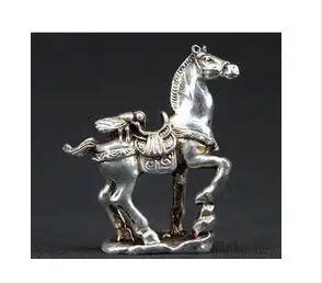 

Collection of hand-carved Miao silver statue of a horse to win Tibetan Silver decoration bronze factory outlets