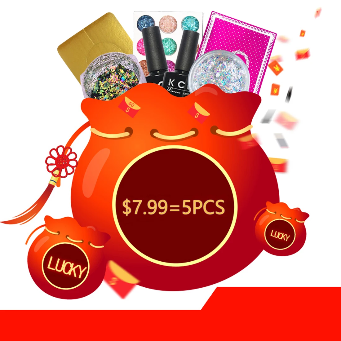 $4 99/3 шт и $7 99/5 счастливый мешок для женщин набор гель-лака ногтей Горячая продажа