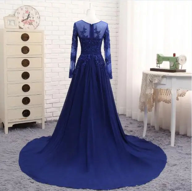 Вечерние шифоновые платья трапеции с длинным рукавом|robe de soiree|beaded evening dressesevening dress