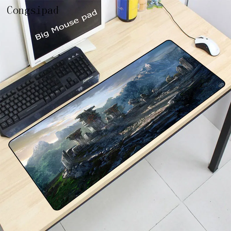 Congsipad The Witcher 3 Wild Hunt Landscape Large Gaming Mouse Pad Stitched Edge Rubber Non-slip Mousepad As Gifts Wholesale