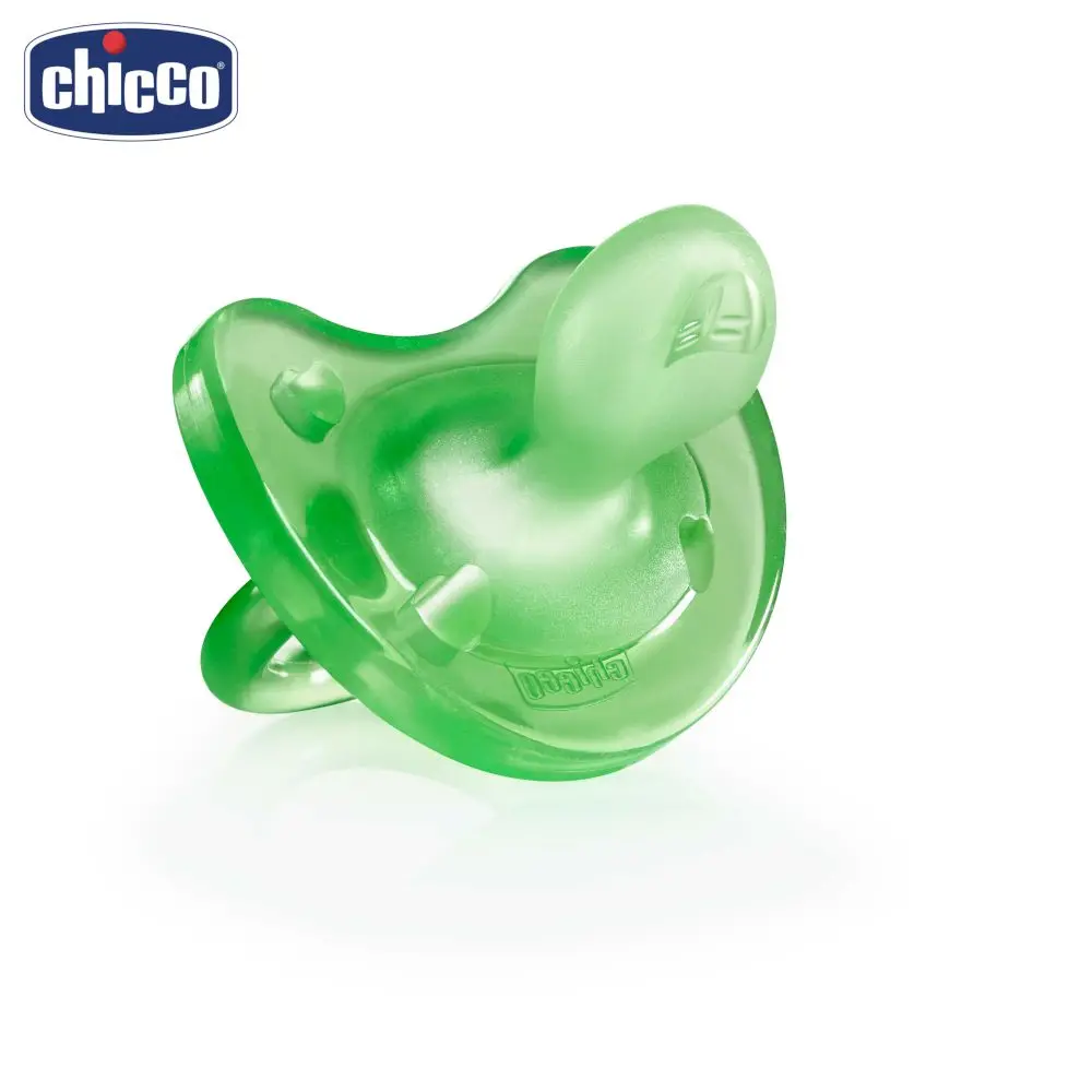 Пустышка Chicco Physio Soft, 1 шт., 12 мес.+, силикон, голубая - Цвет: Зеленый