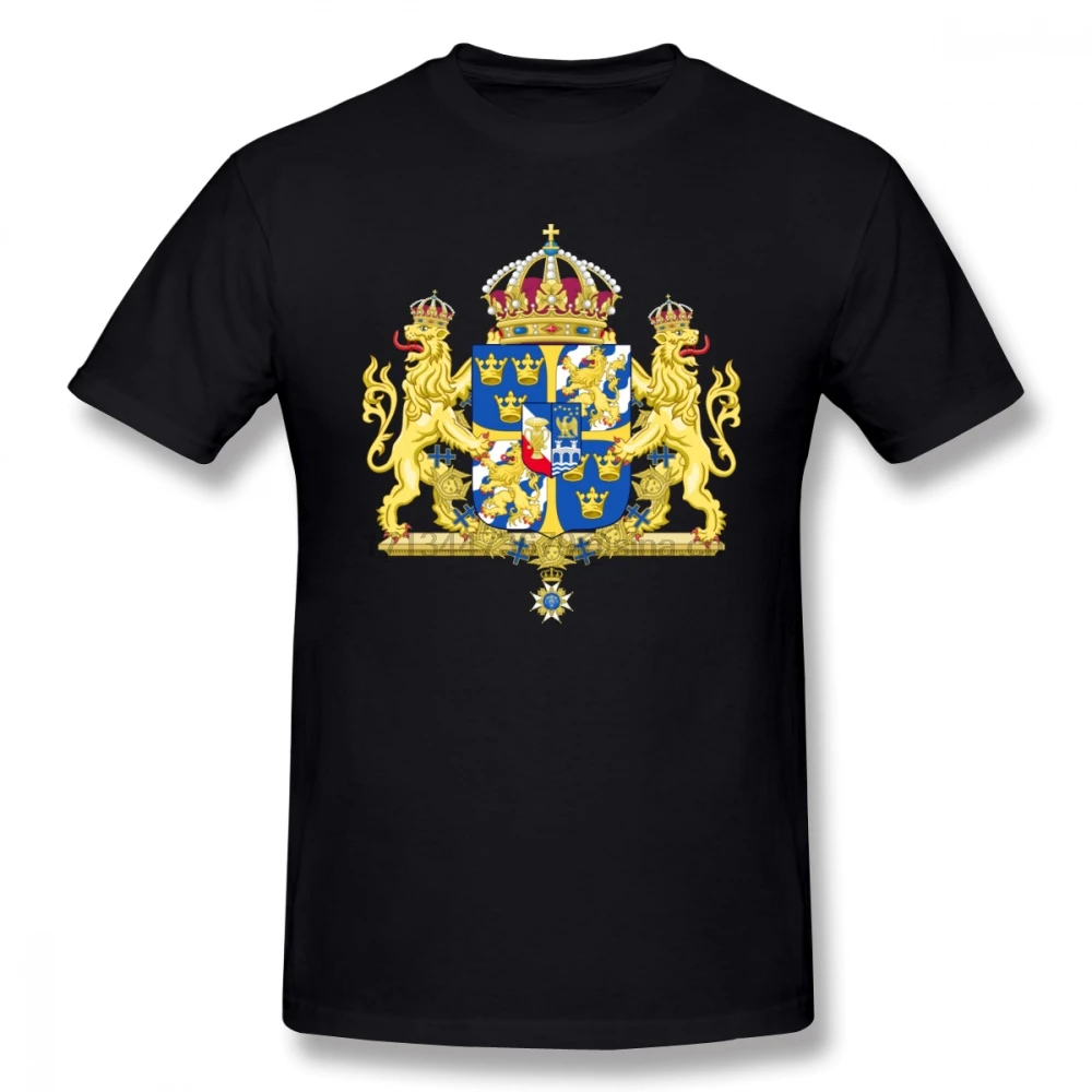 Sweden Coat Of Arms Men T Shirt DropShipping Geek 4XL 5XL 6XL O-neck Cotton Custom Short Sleeve T-shirts |