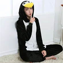 Черный Пингвин Onesie женские пижамы игры мультфильм животных пижамы для взрослых талисман вечерние зимние теплые пижамы C31249AD