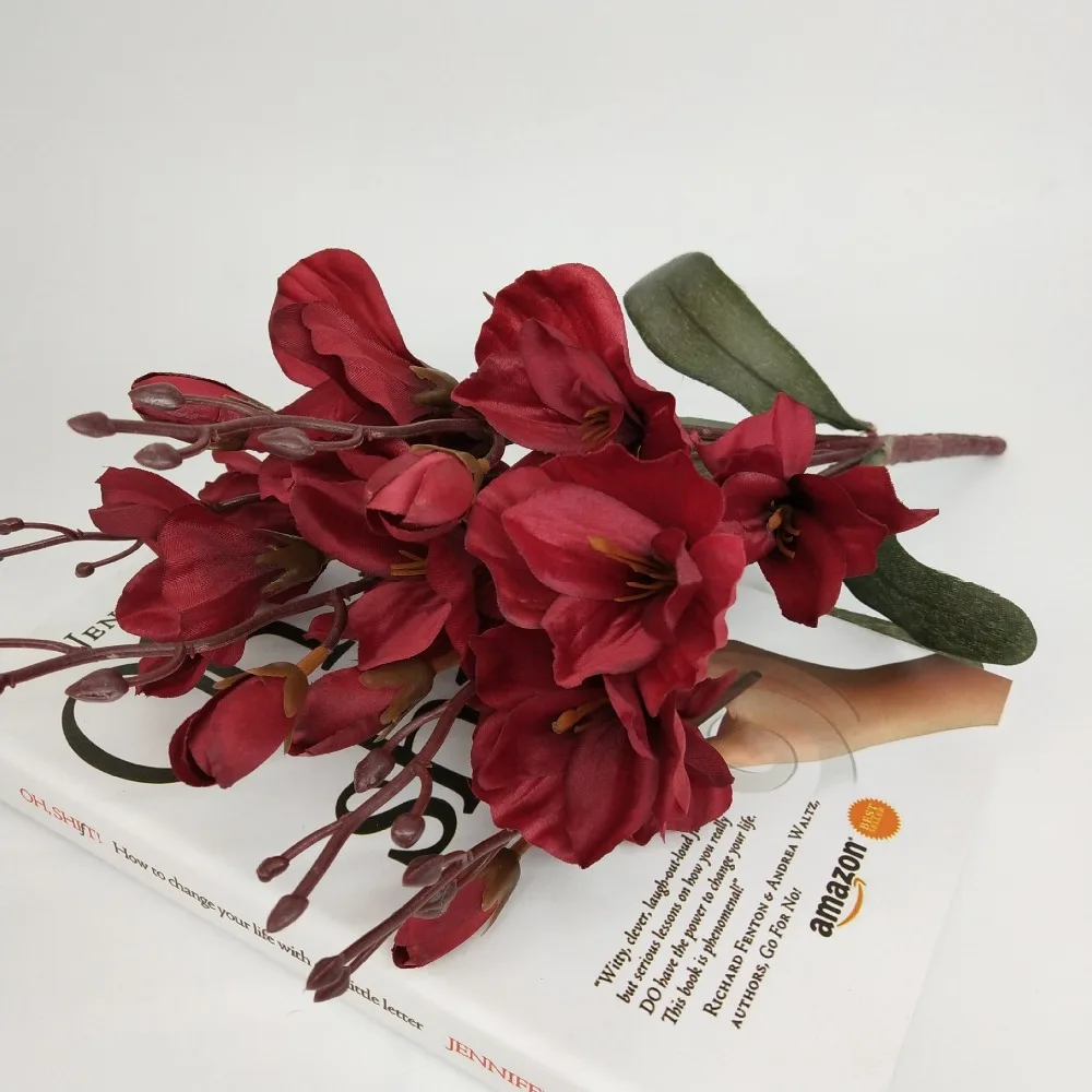 Simulation Silk Magnolia Orchid Flower Artificial Flowers For Home Party Wedding Bouquet Simple Style Big Size Orchid JH76 (7)