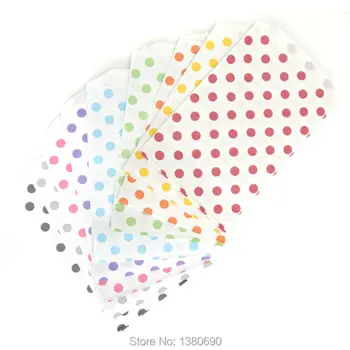 

5" x 7.5" 96Pcs Dot Stripe Wavy Line Paper Food Bag Wedding Party Favor Candy Dessert Biscuit Bag Gift Bags & Wrapping Supplies