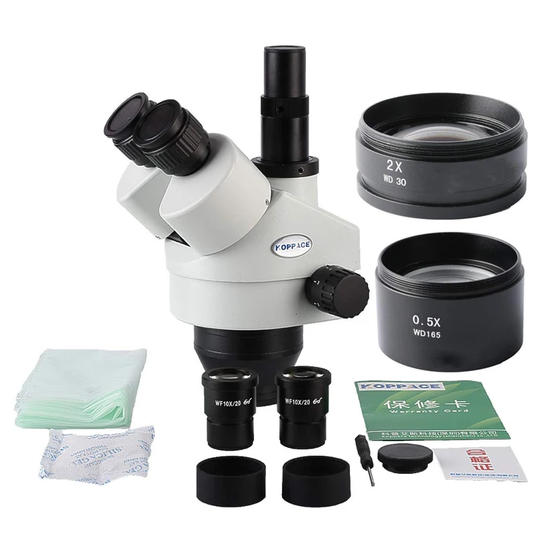 

3.5X-90X Trinocular Stereo Microscope Lens WF10X/20mm Eyepieces 0.5X/2.0X Barlow Lens