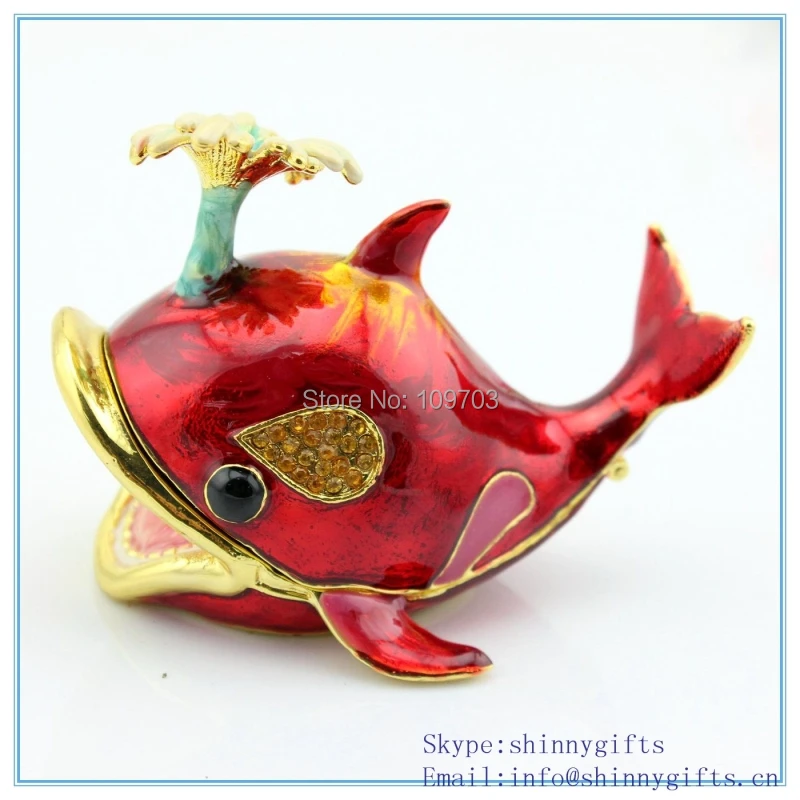 

100% handmade Ocean Series whale shape metal jewelry box sc166