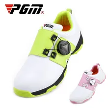 Новинка! PGM детская обувь для гольфа для девочек/мальчиков, спортивная водонепроницаемая обувь, вращающаяся на шнурках, противоскользящая мягкая удобная обувь из микрофибры