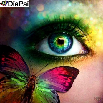 

DiaPai Diamond Painting 5D DIY 100% Full Square/Round Drill "Eye butterfly" Diamond Embroidery Cross Stitch 3D Decor A24545