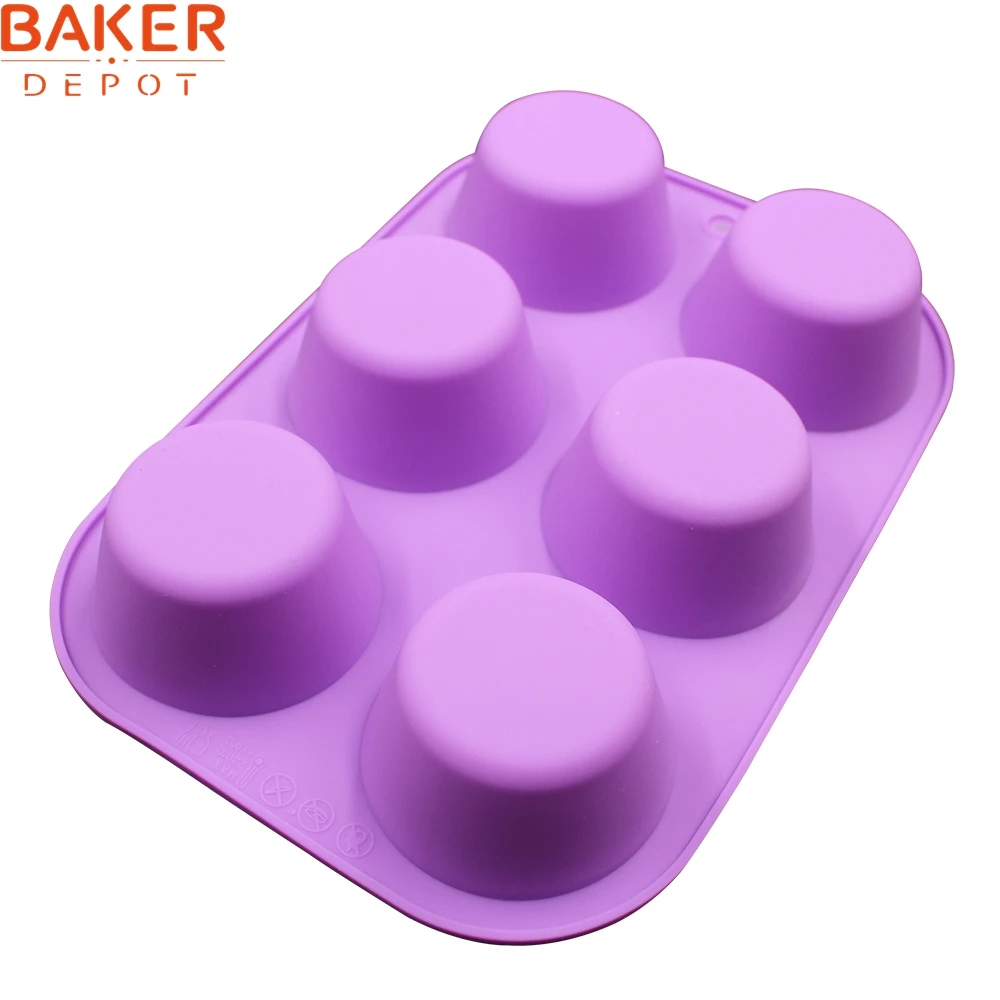 BAKER DEPOT силиконовая форма для мыла Маффин кекса круглая выпечки торта 6 отверстий