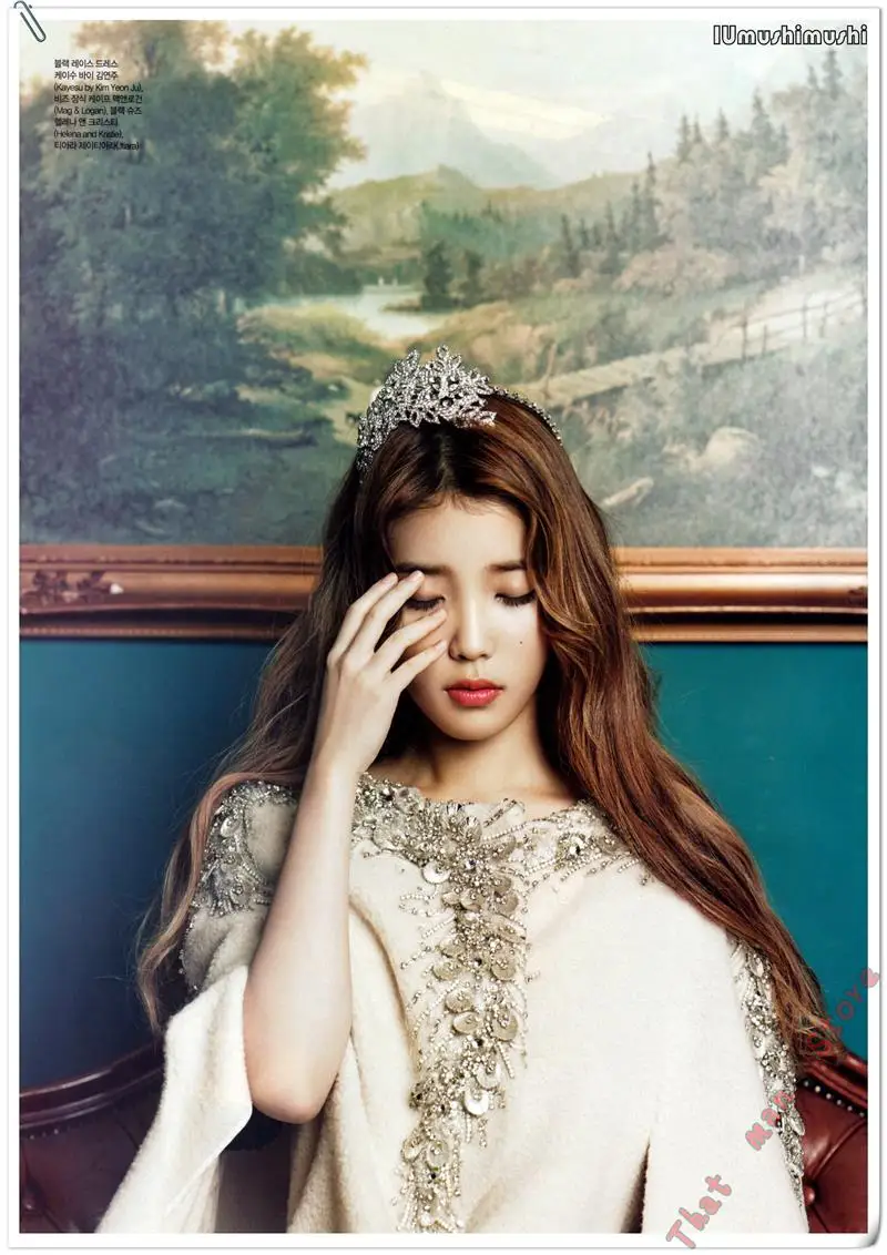 IU Lee Ji Eun Южная Корея красивая модель белая крафт-бумага плакаты декоративный настенный плакат украшение дома 42*30 см - Цвет: Многоцветный