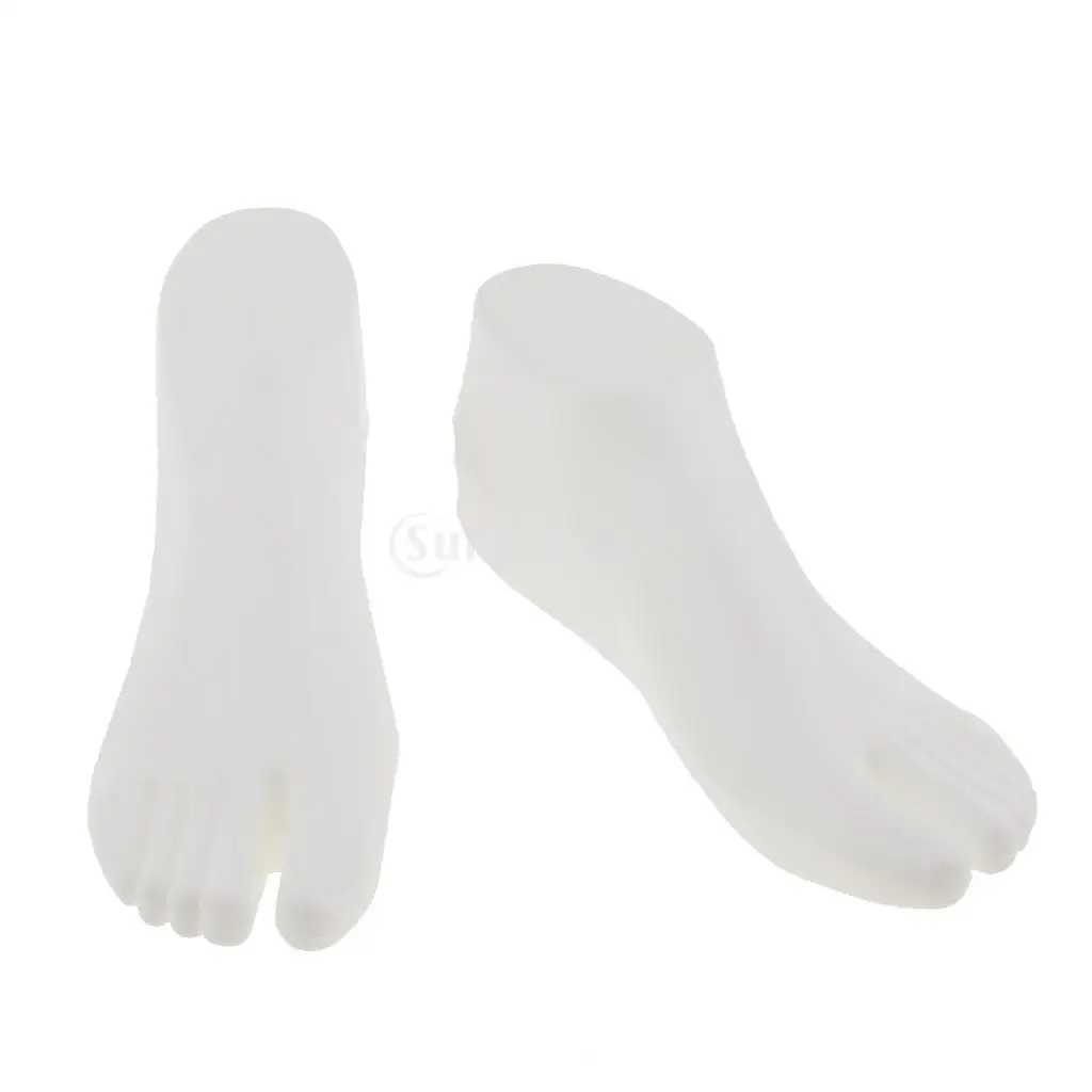 Pair 22cm Female Feet Mannequin Sock Shoes Sandal Ankle Chain Display Foot Model Stand, Plastic