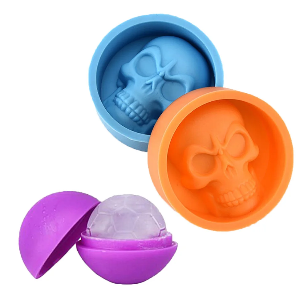 Новая стереоскопическая реалистичная форма в виде черепа сферическая силиконовая форма для кексов формы для выпечки для льда кремовая форма кухонные инструменты для выпечки - Цвет: Skull Head