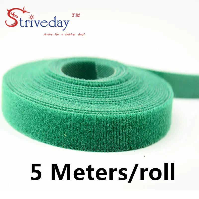 

5 Meters/roll magic tape nylon cable ties/ wire management cable with/ Wound computer room computer headset tie with cable tie