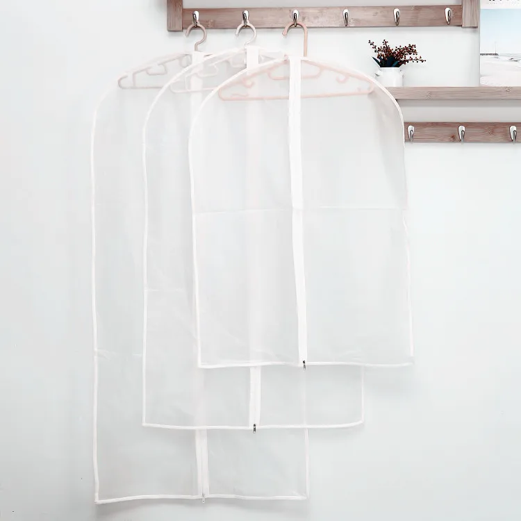 

1PCS Wardrobe Storage Bags Transparent Dress Clothes Coat Garment Suit Cover Case Dustproof Covers Home Zipper Protector