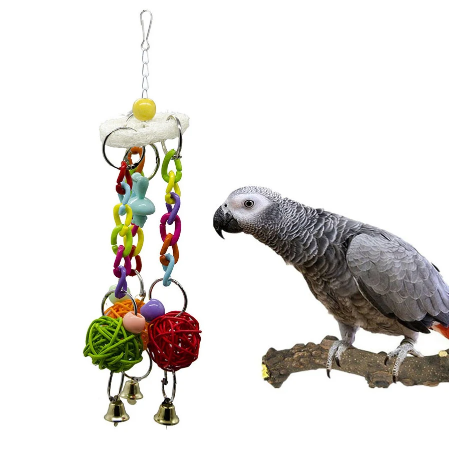 Parrots Toys For Bird Loofah rattan Cage Accessories Supplies Cockatiel
