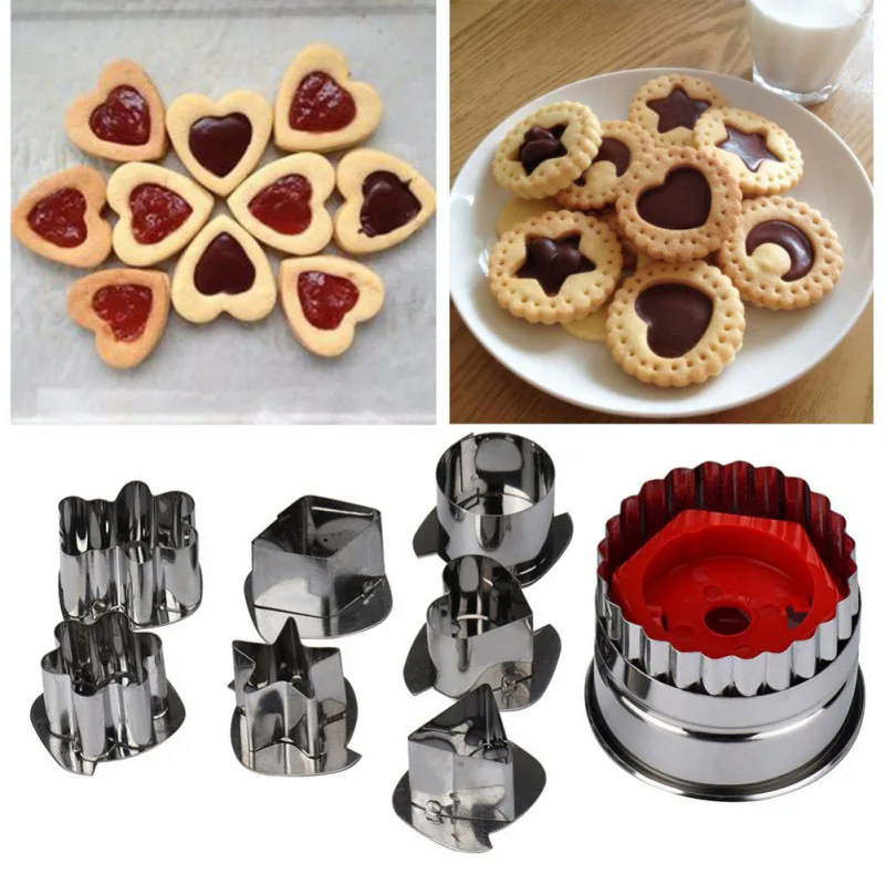 

7Pcs/lot Cookie Cutter Tools 3D Scenario Stainless Steel Cookie Cutter Set Gingerbread Cake Biscuit Mould Fondant Cutter