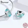 Bamoer perles de verre de Murano bleu clair pour les femmes fabrication de bijoux en argent Sterling étoile de mer breloque ajustement Bracelet à breloques européen SCC1257 ► Photo 3/6