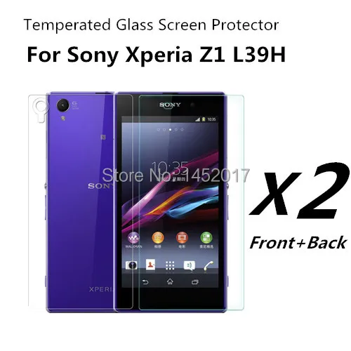 

2pcs*(Front+Back) UNITECK HD 2.5D Tempered Glass Screen Protector For Sony Xperia Z1 L39H C6903 C6902 glass screen film