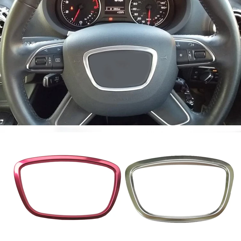 

Chrome sticker steering wheel trim emblem frame cover sticker decoration accessories for Audi A3 A4 B6 B8 A6 C7 A7 A8 Q3 Q5 Q7