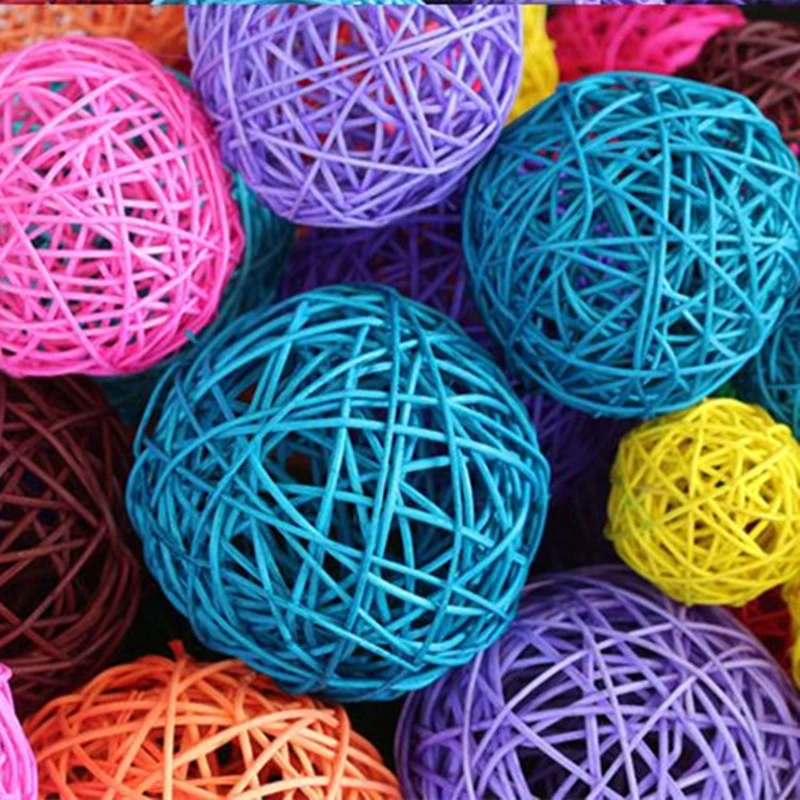 

1PC Beautiful Colorful Rattan Ball For Birthday Home Wedding Decorations DIY Ornaments Ball Random Color