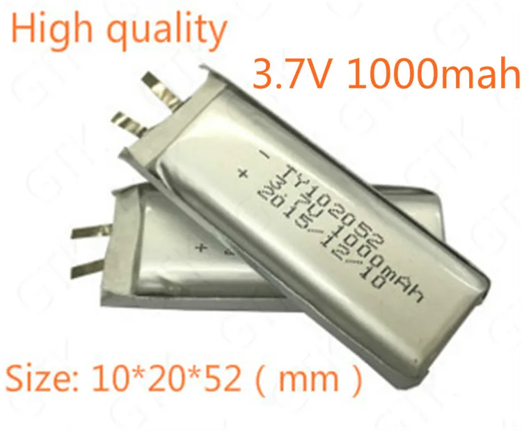 2pcs 3.7V 1000mAh small Lithium battery for blood pressure monitor Bluetooth headset MP3 MP4 pulse oximeters Camera recorder pen |
