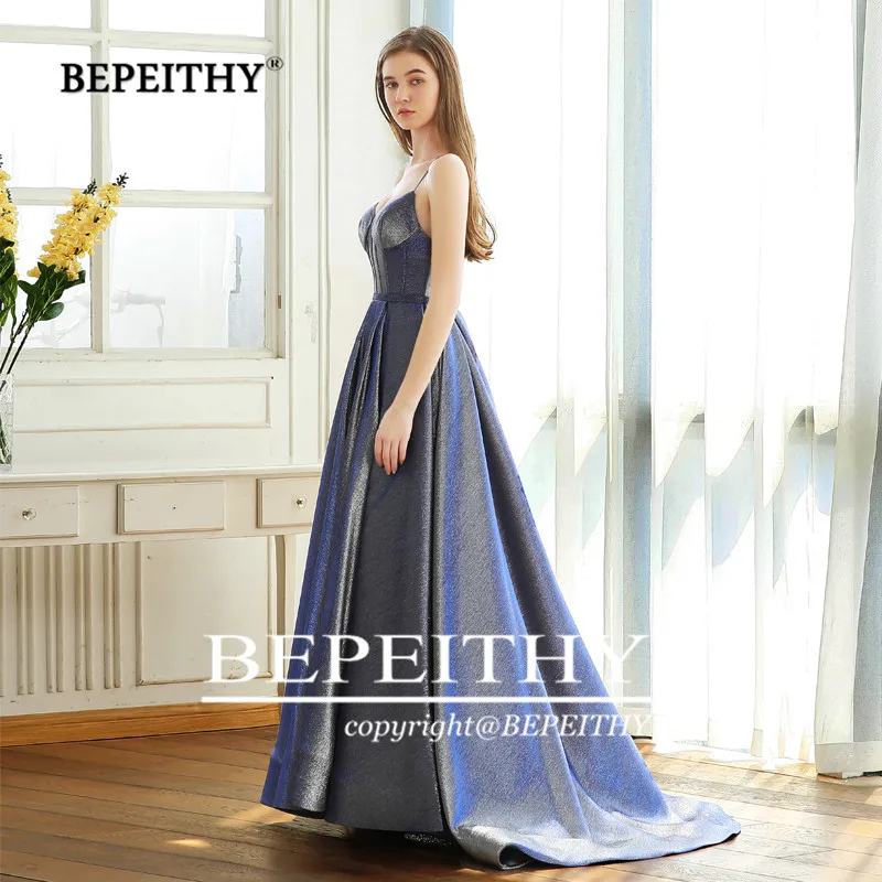 BEPEITHY 2019 New Design A Line Sparkle Evening Dresses Long Sweep Train Glitter Elegant Party Prom Dress Robe De Soiree Hot BEPEITHY 2019 New Design A Line Sparkle Evening Dresses Long Sweep Train Glitter Elegant Party Prom Dress Robe De Soiree Hot