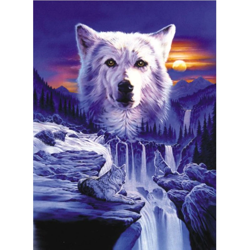 Full round Diamond 5D DIY Painting head of a wolf Embroidery Cross Stitch Mosaic Decor | Дом и сад