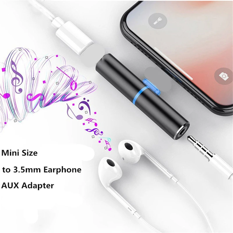 

For Lightning to 3.5mm Headphone Jack Audio Earphone Aux Cable Adapter For iPhone 7 X Flash Lighting Splitter Converter Charger