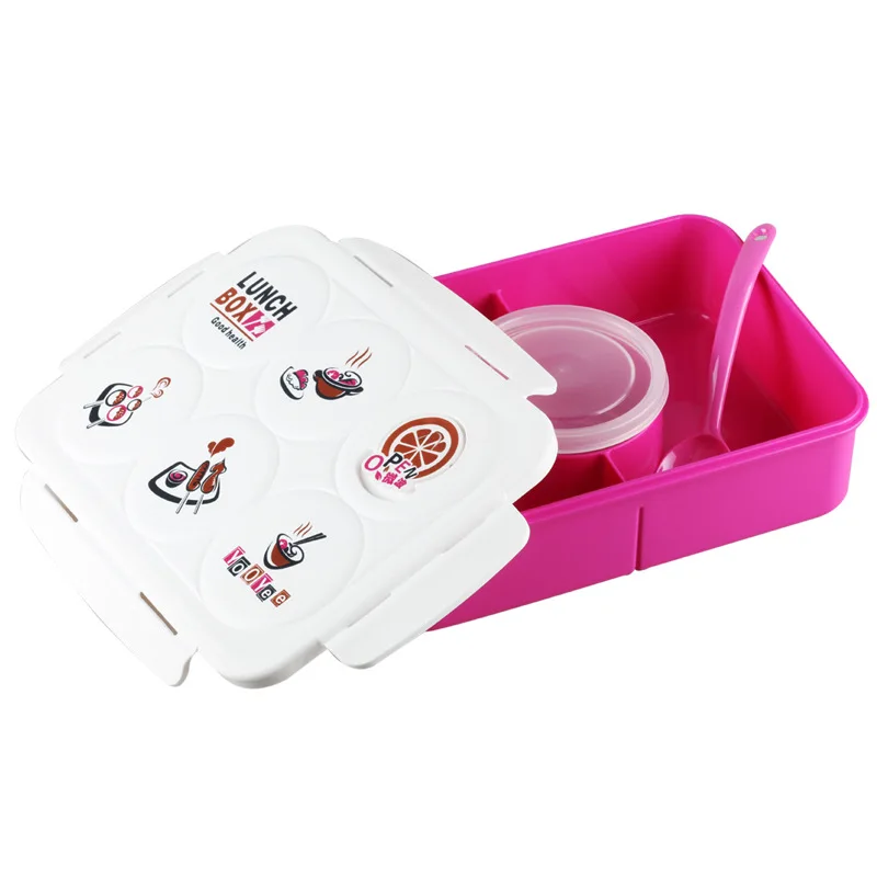 Практичный Ланч бокс Bento Box с разделителем мисками и ложкой отлично подходит для
