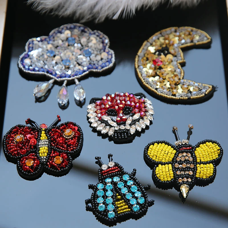 3 Pcs Abeille Paillettes Strass Perles Patchs Coudre Sur Patch Applique Tissu 3 Pcs Abeille Paillettes Strass Perles Patchs Coudre Sur Patch Applique Tissu