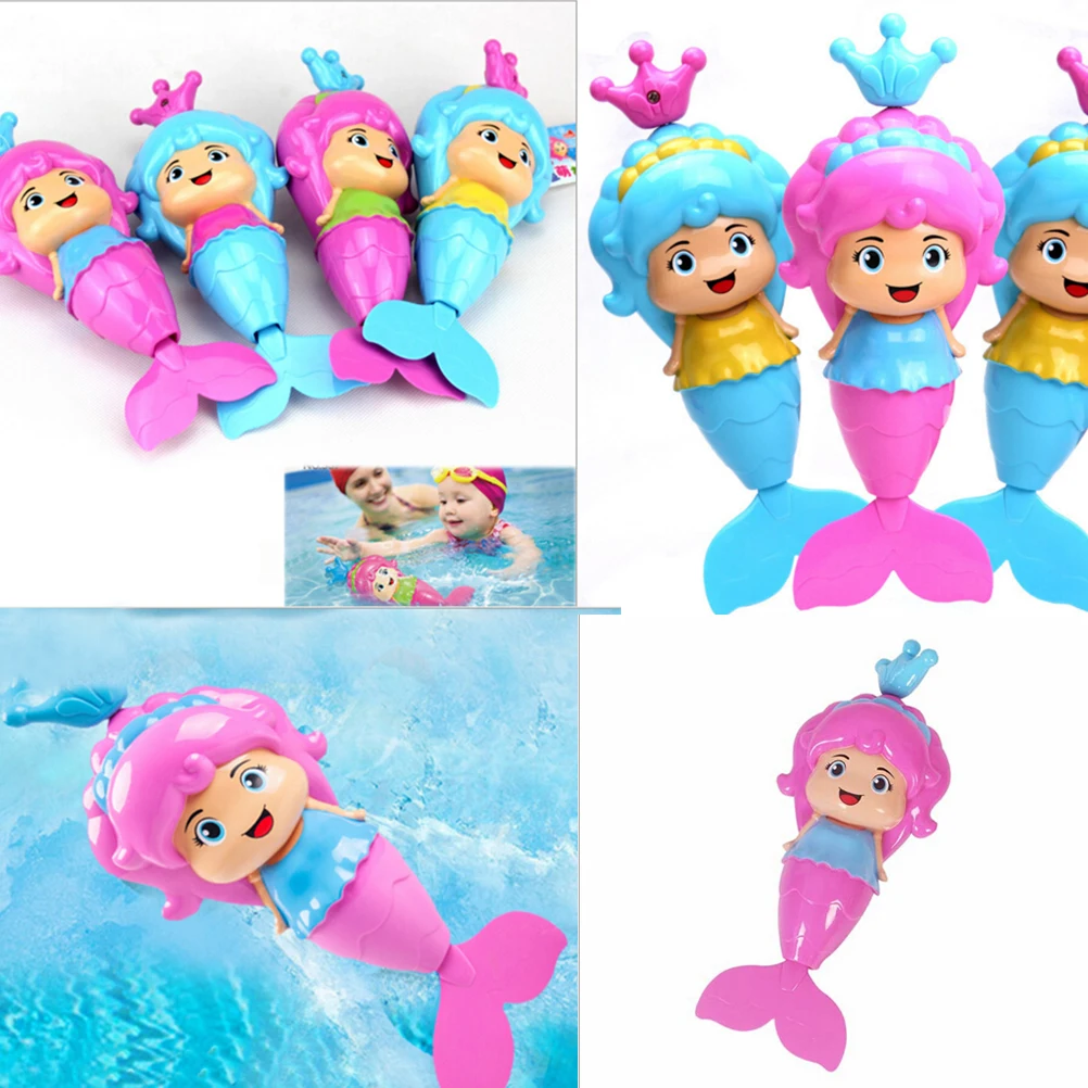 baby and toddler toys New Bath Toy Cute Mermaid Clockwork Dabbling Floating Swimming Wound Up Water Play Cartoon Educationa Learning Bath Toys plush toys for babies