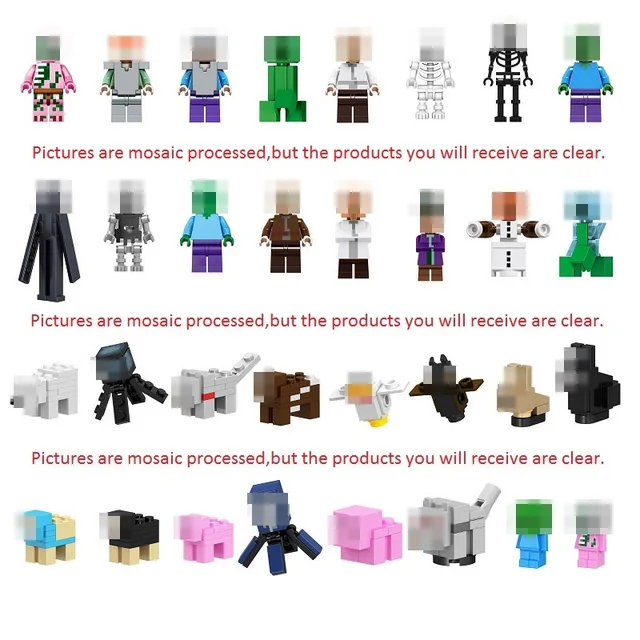 Best Price Single Minecrafted Building Blocks Zombie Baby Bat Chicken Rabbit Pig Wolf Farm Animal Figure Bricks Toys gift Compatible Legoed