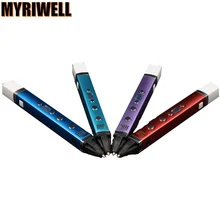 Новый Завод Цена MYRIWELL 3D Pen 3-го Поколения + 3 шт. 5 м abs СВЕТОДИОДНЫЙ Экран Дети DIY Подарок 3D Ручки 5V2A USB Power Bank ABS/PLA