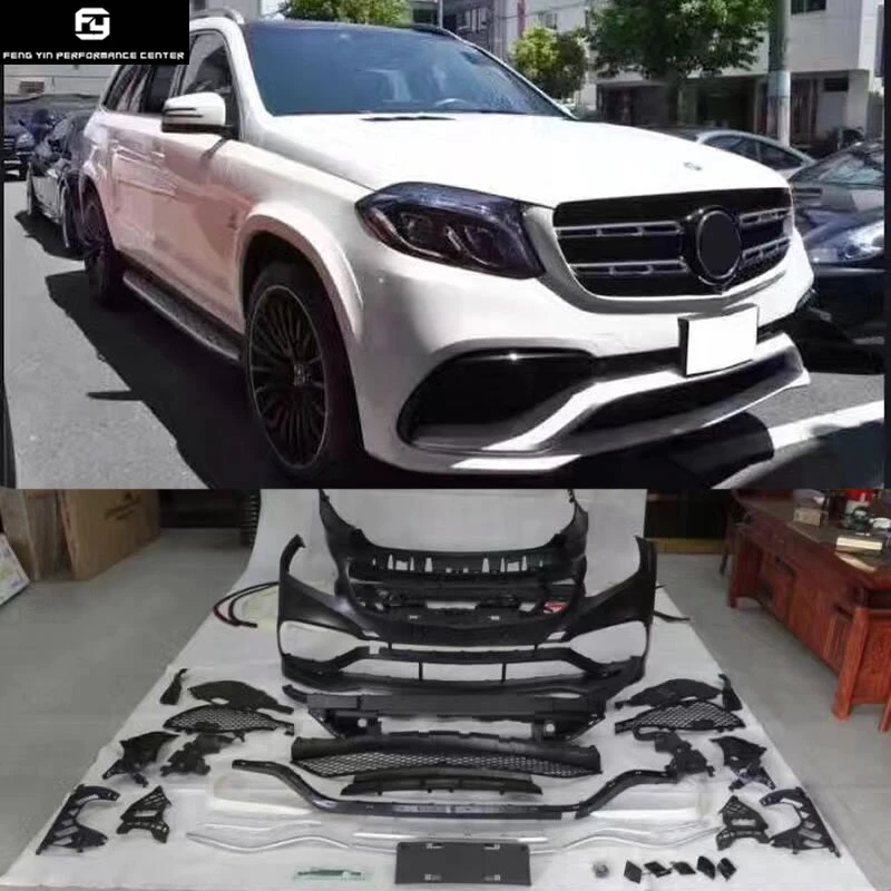 X166 GLS63 AMG стиль кузова Комплект ПП Неокрашенный передний бампер задний бампер диффузор для Mercedes Benz X166 GLS500 GLS63 AMG