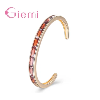 

New Arrival Fashion Bracelet Bangles For Women 925 Sterling Silver Jewelry Pave Shiny Cubic Zirconia 5 Color Wholesale