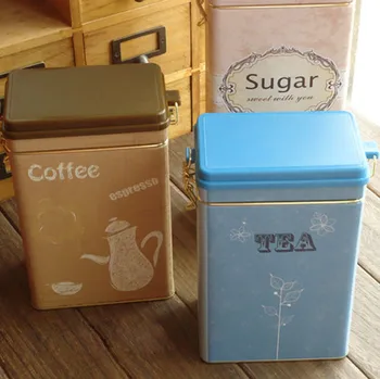 

Creative Metal Storage Boxes Retro Tea Pot Storage Cans Sealed Coffee Pot Lock Iron Boxes Dessert Storage Dessert Biscuit Boxes