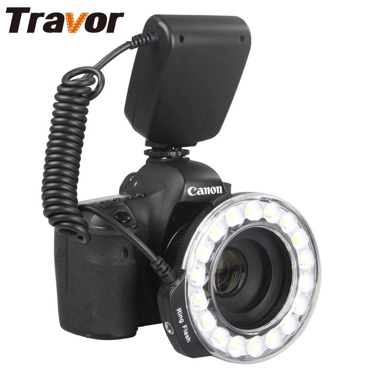 Cena Travor 18 sztuk makro LED pierścień latarka RF 600D do Canon Nikon Panasonic Pentax Olympus lustrzanka cyfrowa