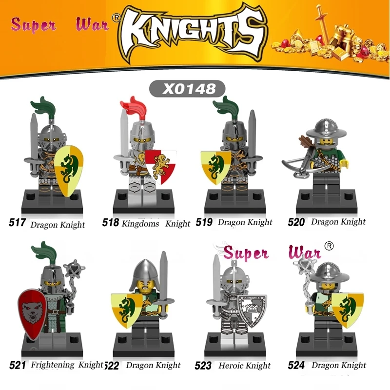 

Single super heroes dc Medieval Knights Gladiatus Dragon building blocks model bricks toy for children